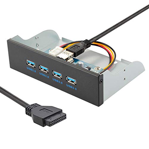 JSER USB 3.0 HUB 4 Ports HUB Front Panel to Motherboard 20Pin 19Pin Header Connector Cable Compatible for 5.25" CD-ROM Bay - Image 4
