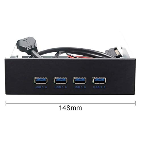 JSER USB 3.0 HUB 4 Ports HUB Front Panel to Motherboard 20Pin 19Pin Header Connector Cable Compatible for 5.25" CD-ROM Bay - Image 3