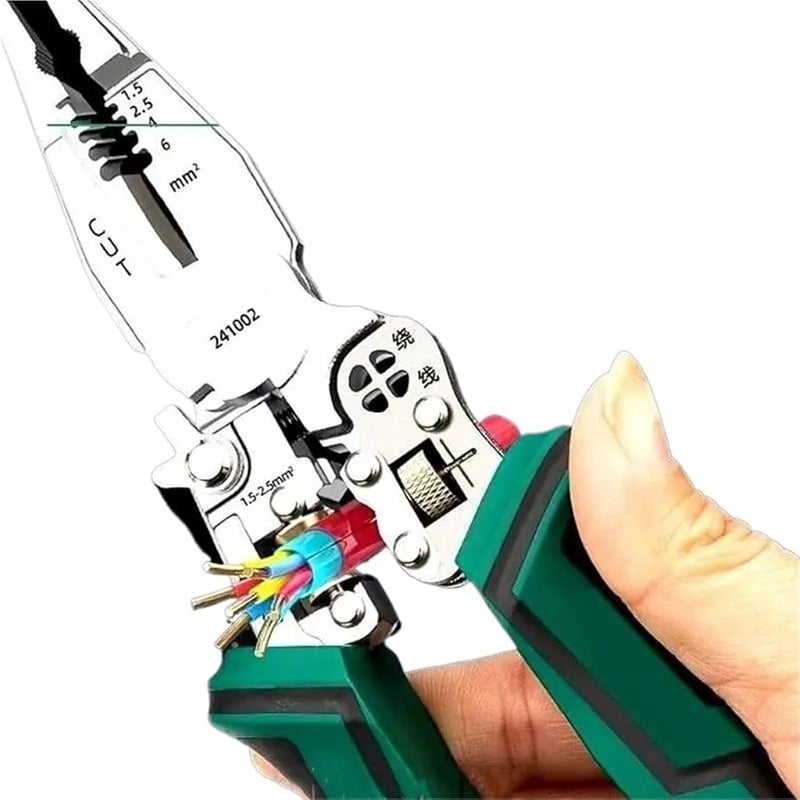 241002 Color 10 In 1 Wire Cutter Cable Stripper Plier Voltage Tester With Electricity Measurement - Image 2