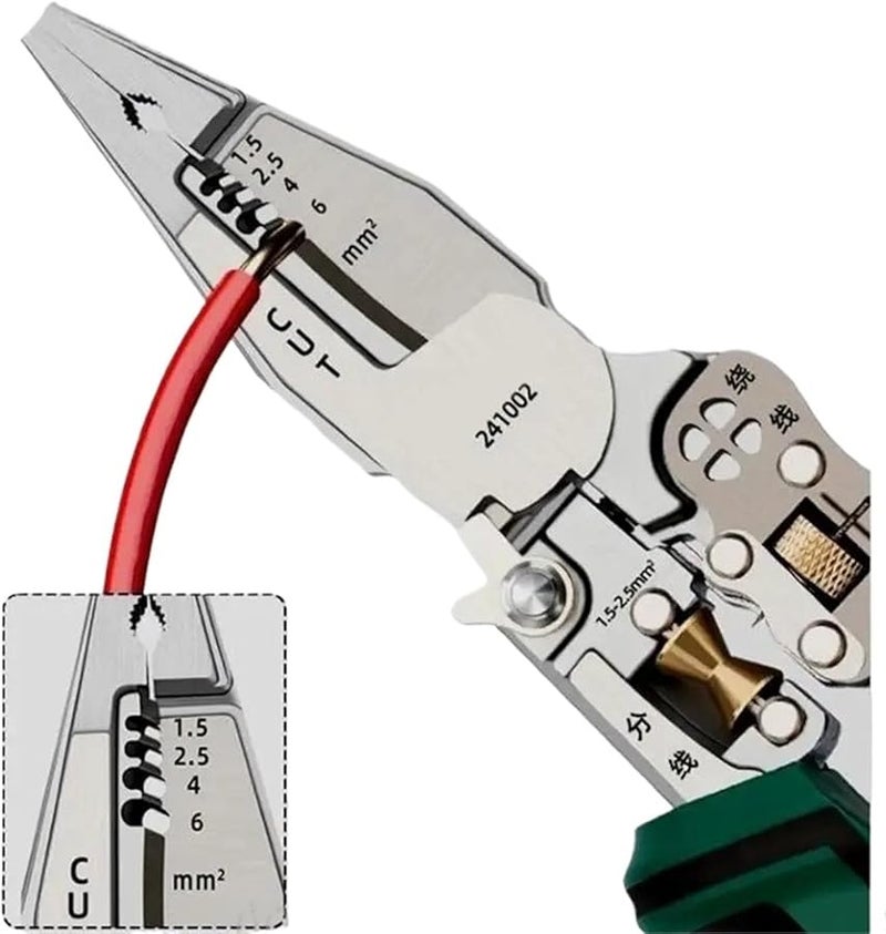 241002 Color 10 In 1 Wire Cutter Cable Stripper Plier Voltage Tester With Electricity Measurement - Image 4