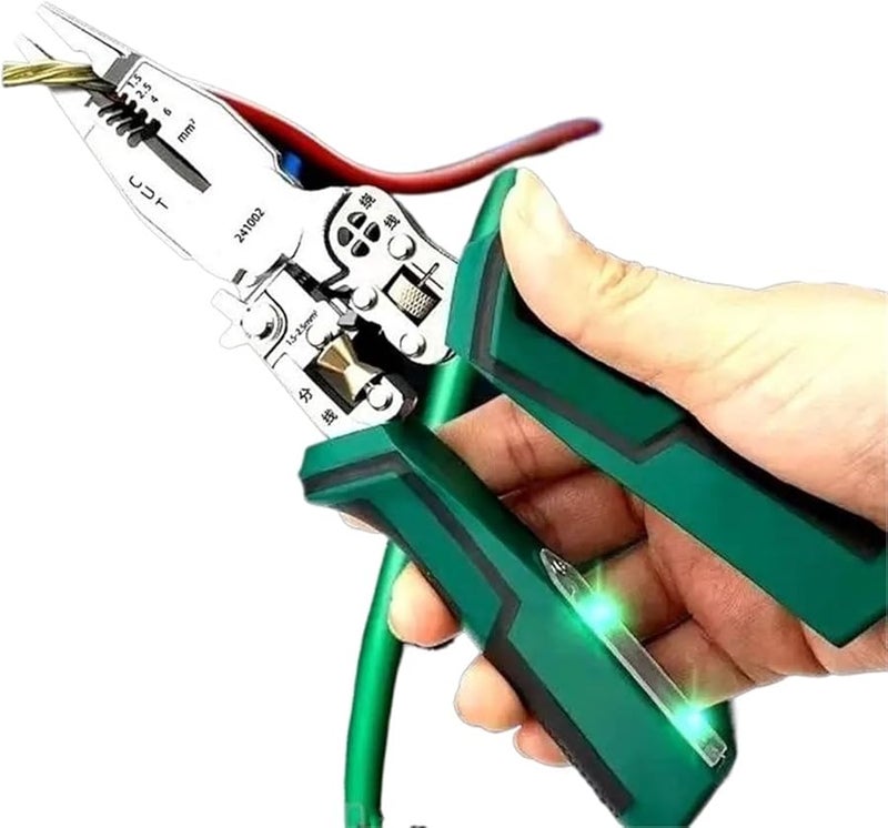 241002 Color 10 In 1 Wire Cutter Cable Stripper Plier Voltage Tester With Electricity Measurement - Image 1