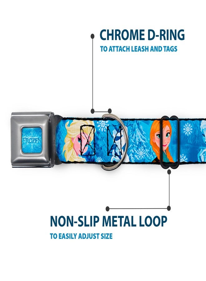 Buckle Down Buckle-Down Seatbelt Buckle Dog Collar - Frozen Character Poses Blues - 1" Wide - Fits 15-26" Neck - Large - Image 5