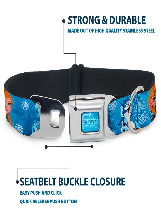 Buckle Down Buckle-Down Seatbelt Buckle Dog Collar - Frozen Character Poses Blues - 1" Wide - Fits 15-26" Neck - Large - Image 4