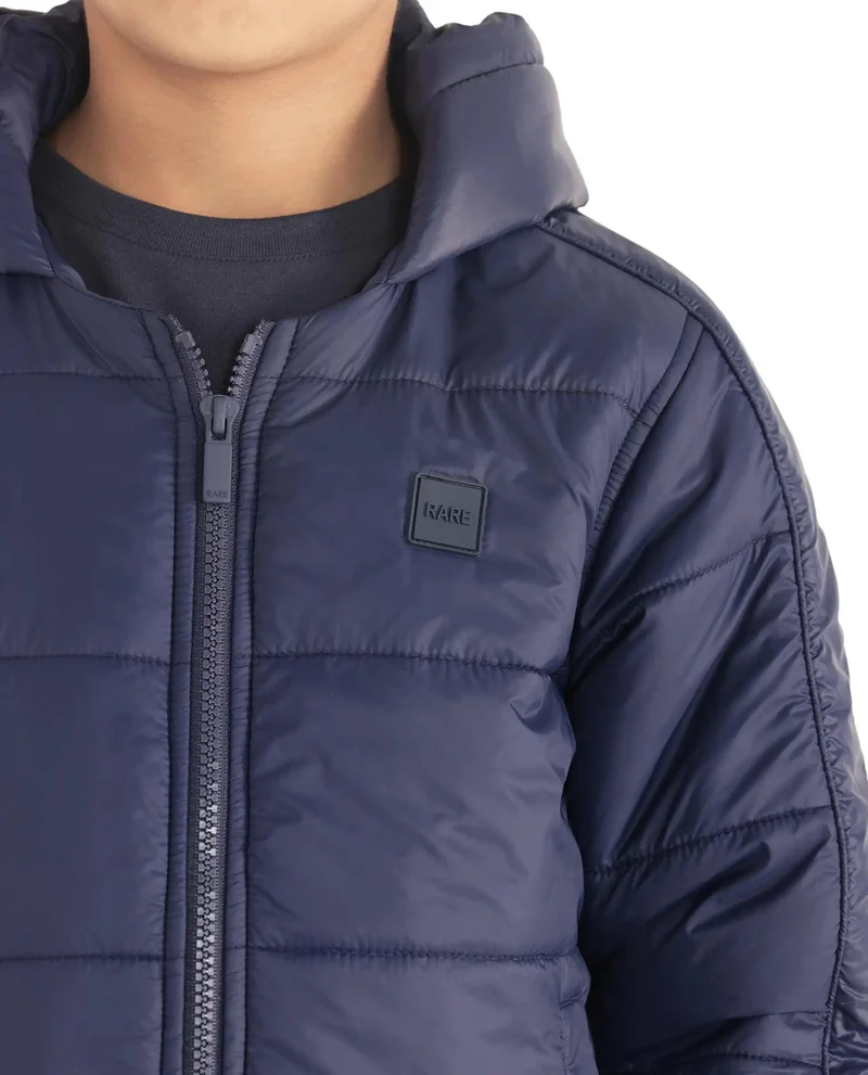Rare Ones Rare Ones Kids Frant Dark Blue Nylon Full Sleeve Solid Jacket