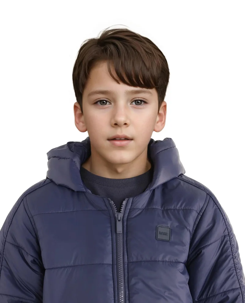 Rare Ones Rare Ones Kids Frant Dark Blue Nylon Full Sleeve Solid Jacket