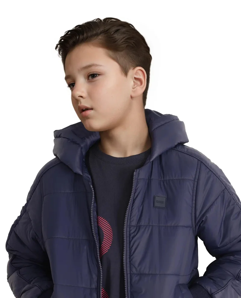 Rare Ones Rare Ones Kids Frant Dark Blue Nylon Full Sleeve Solid Jacket