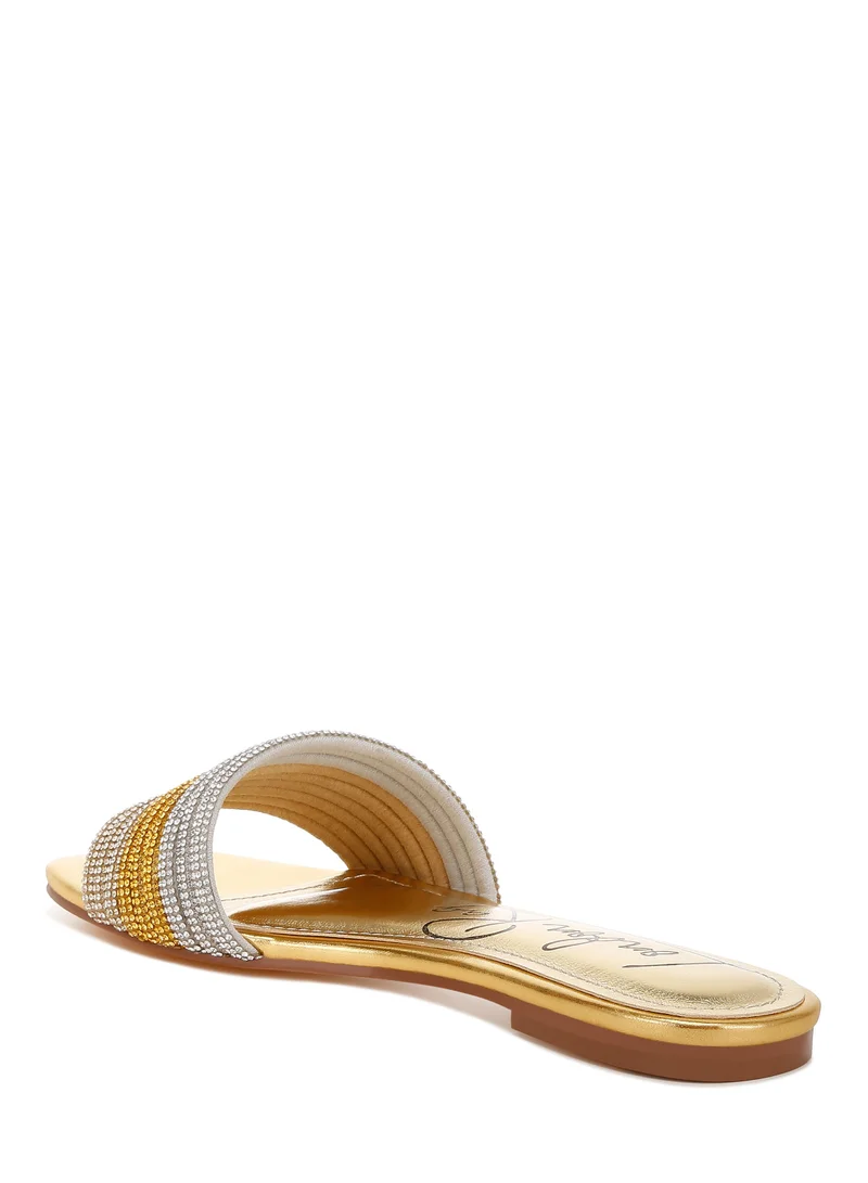 London Rag Gold Rhinestone Strap Slip On Flats