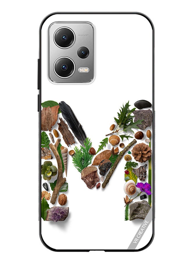 VR CREATIVE غطاء حماية لهاتف Xiaomi Redmi Note 12 بتصميم حرف M متعدد الألوان - Image 1
