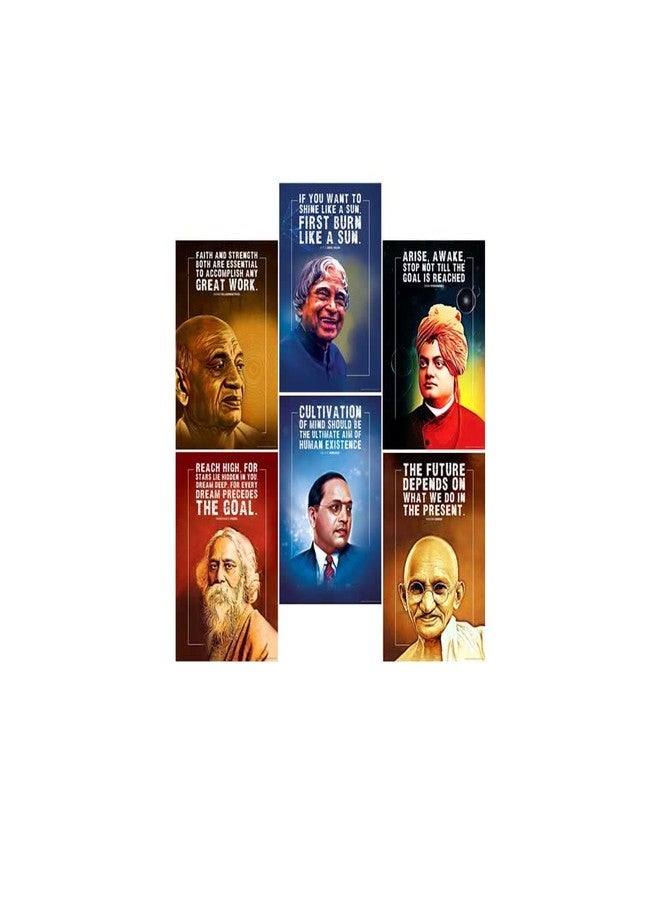 SWASUM Motivational and Inspirational Quotes Wall Posters, (APJ Abdul kalam, B.R. Ambedkar, Swami Vivekananda, Sardar Patel, Mahatma Gandhi, Rabindranath Tagore), 12x18 Each, Pack of 06 (PAPER) - Image 4