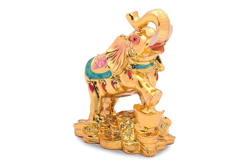 RCW Fengshui Standing Elephant Figurine for Money and Good Luck Happiness and Money Wealth Sitting Idol for Home Decorative Showpiece Pooja Ghar Office Home Temple - Image 3