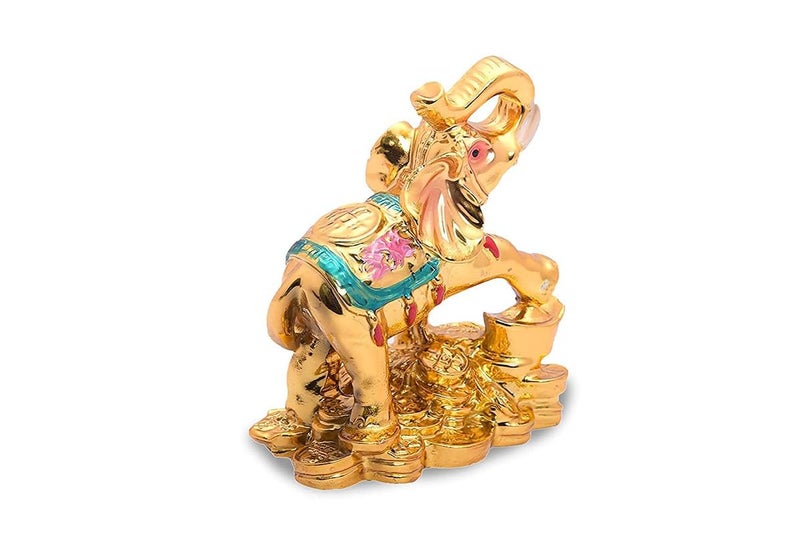 RCW Fengshui Standing Elephant Figurine for Money and Good Luck Happiness and Money Wealth Sitting Idol for Home Decorative Showpiece Pooja Ghar Office Home Temple - Image 2
