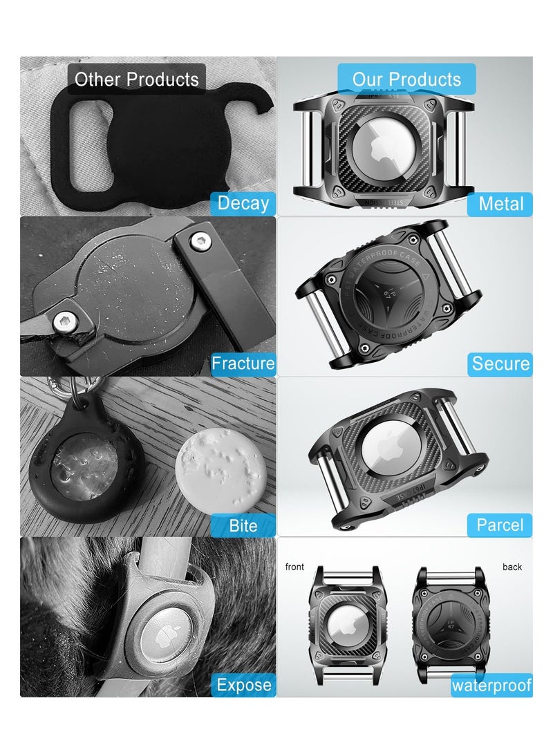 Excefore Airtag Dog Collar Holder,IPX8 Waterproof Dog Airtag Holder Case,Hard TPU Full Protection with Detachable Iron Bolt for Air Tag Dog Collar,Compatible Apple Air tag. - Image 4