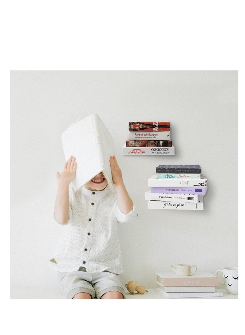 Y&D SYOSI Invisible Floating Bookshelves Heavy-Duty Book Organizers Wall Mounted Bookshelf Iron Storage Shelves Hidden for Bedroom Living Room Office 2 Pieces - Image 3