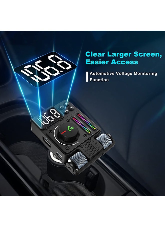 Mi VAZA - Car Bluetooth Adapter - Car Fast Charger - MP3 Music Player - Built-in Colored Lights - Wireless Radio Adapter- FM Transmitter - Car Kit - Car Accessories - Support USB Disk - Image 1