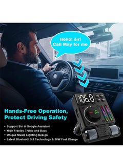 Mi VAZA Car Bluetooth Adapter - Car Fast Charger - MP3 Music Player - Built-in Colored Lights - Wireless Radio Adapter- FM Transmitter - Car Kit - Car Accessories - Support USB Disk  - Image 2