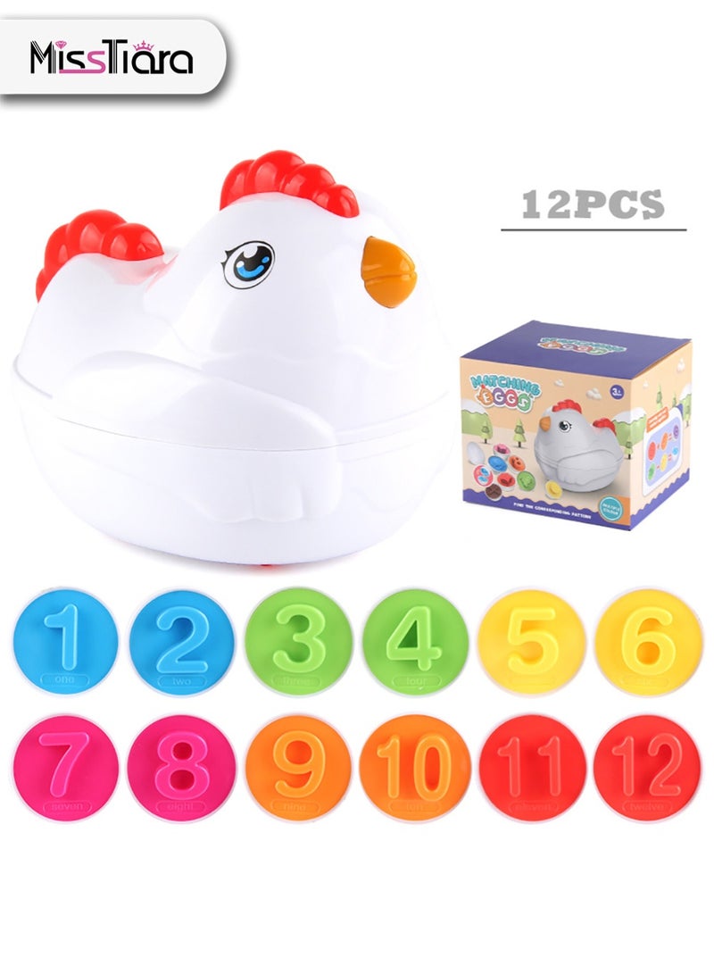 مس تيارا لعبة مطابقة الأرقام الممتعة، لعبة مطابقة البيض من مونتيسوري، 12 بيضة لعبة واقعية بتصميم آمن للأطفال، مجموعة ألعاب مطابقة البيض، ألعاب التعرف على الأرقام للأطفال، ألعاب مونتيسوري التعليمية المبكرة، لعبة السفر، ألعاب تعليمية للأطفال البنات والأولاد، هدية مثالية للأطفال - Image 1