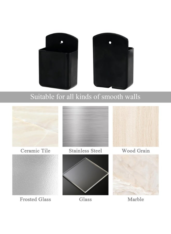 حامل جهاز التحكم عن بعد المثبت على الحائط، حامل جهاز التحكم في التلفزيون 3 قطع، حامل جهاز التحكم عن بعد ذاتي اللصق، ملحقات تخزين حامل أقلام الحائط، للمكتب المنزلي والمدرسة (أسود) - Image 5