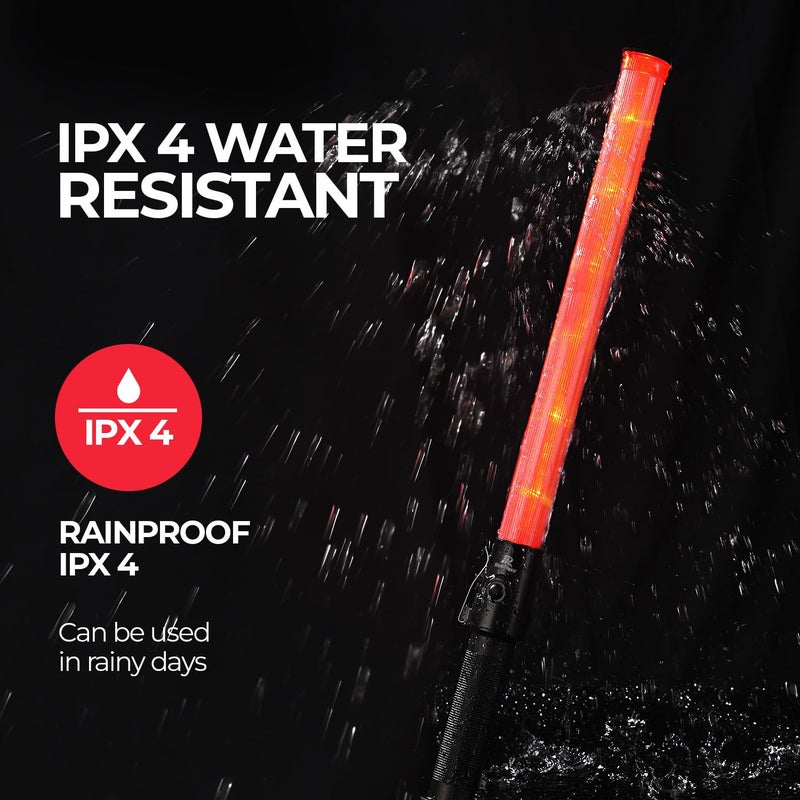 RoadHero 2 Pack Traffic Baton, 21 Inch Led Traffic Control Baton, Safety Light Wands with 2 Flashing Modes, Air Marshaling Signal Wand with Side Clip for Airport, Parking, Car Directing - Image 5