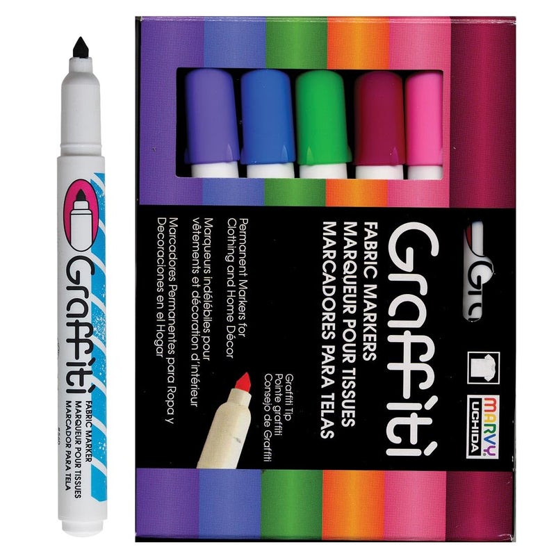 Uchida of America Uchida Floral Graffiti Fabric Markers 6 Pack