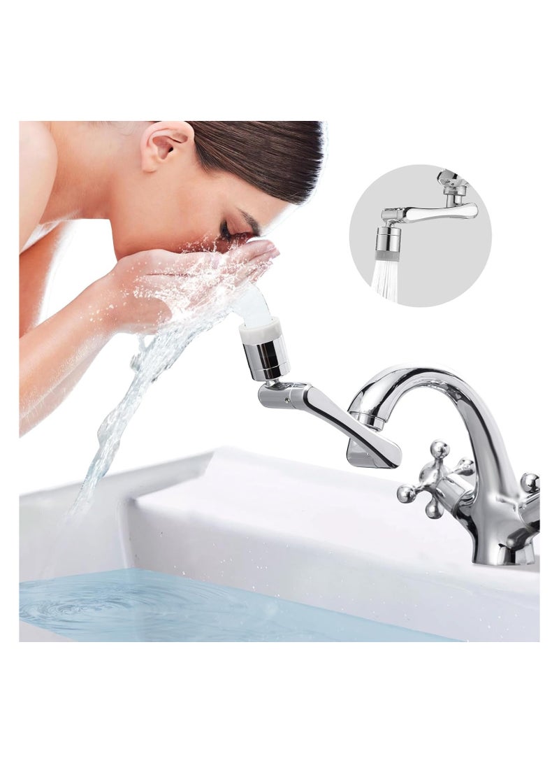 1080 DEGREE Swivel Faucet Extender Universal Sink Water Aerator 2 Mode Splash Filter Extension, Silver  - Image 2