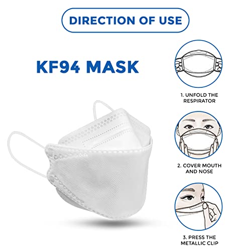 C-Cure KF94 Face Mask Fish Shape For Men & Women | Korean Face Mask With 4 Layer Protection | ISO And CE Certified |Anti Pollution Nose Mask (Pack Of 40) White - Image 4