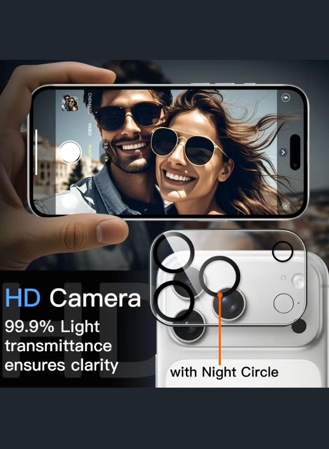 3Pcs Camera Lens Protector for iPhone 17 Pro 6.3-Inch, 9H Tempered Glass, Anti-Scratch, Case Friendly, Does Not Affect Night Shots, HD Clear, (Clear) - Image 4