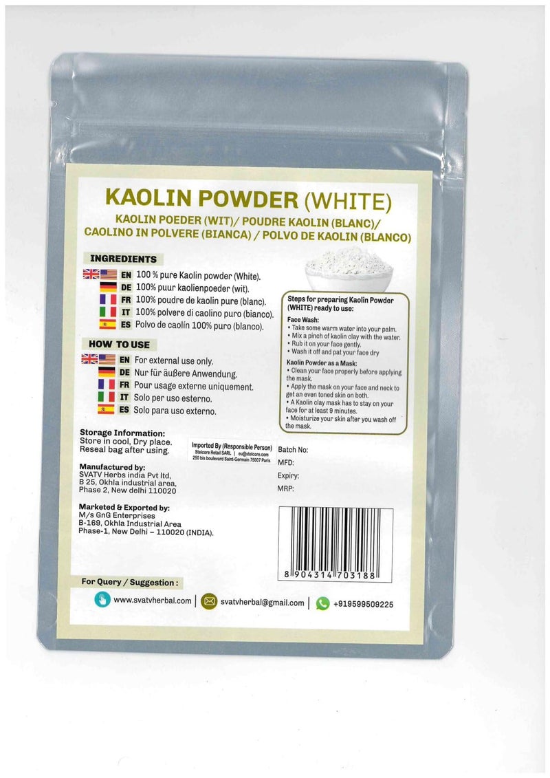 SVATV Kaolin White Clay Natural For Face Mask Bath Bomb Clay, Diy Spa Mud Mask For Soap Making 227g, Half Pound - Image 2