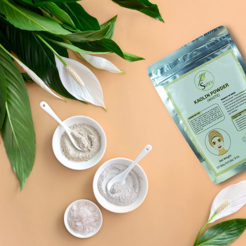 SVATV Kaolin White Clay Natural For Face Mask Bath Bomb Clay, Diy Spa Mud Mask For Soap Making 227g, Half Pound - Image 5