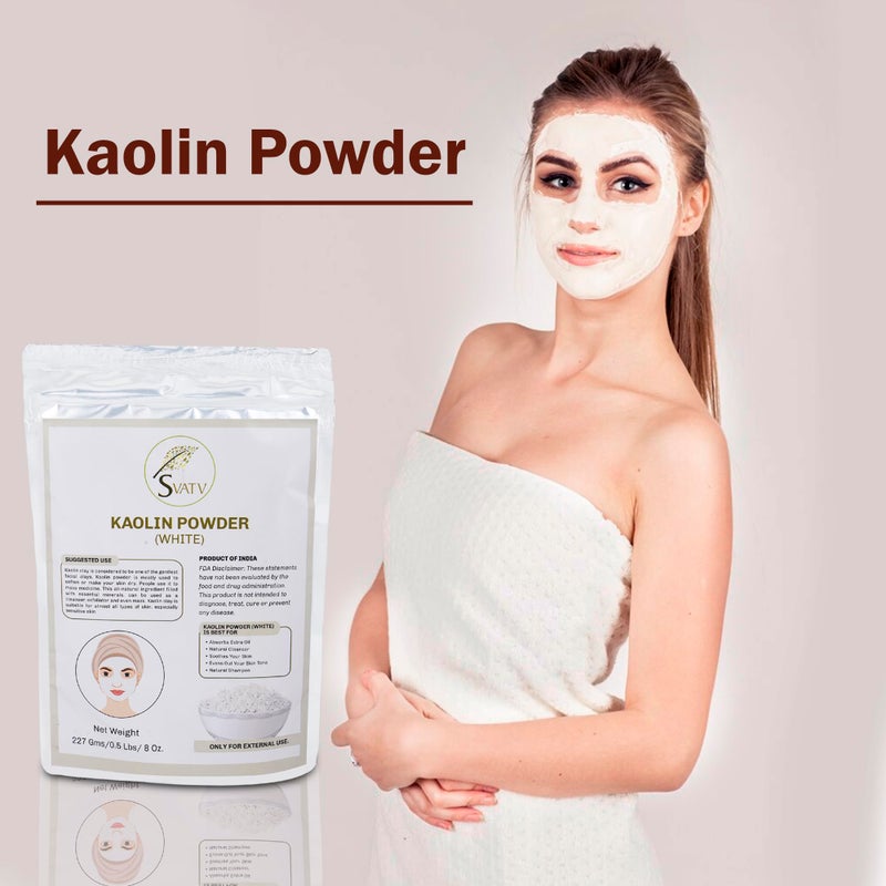 SVATV Kaolin White Clay Natural For Face Mask Bath Bomb Clay, Diy Spa Mud Mask For Soap Making 227g, Half Pound - Image 4