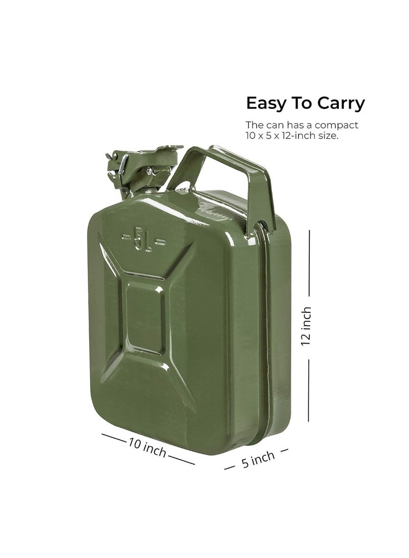 5L Metal Gas Can – Heavy-Duty Fuel Storage Solution (Without spout Nozzle) - Image 3