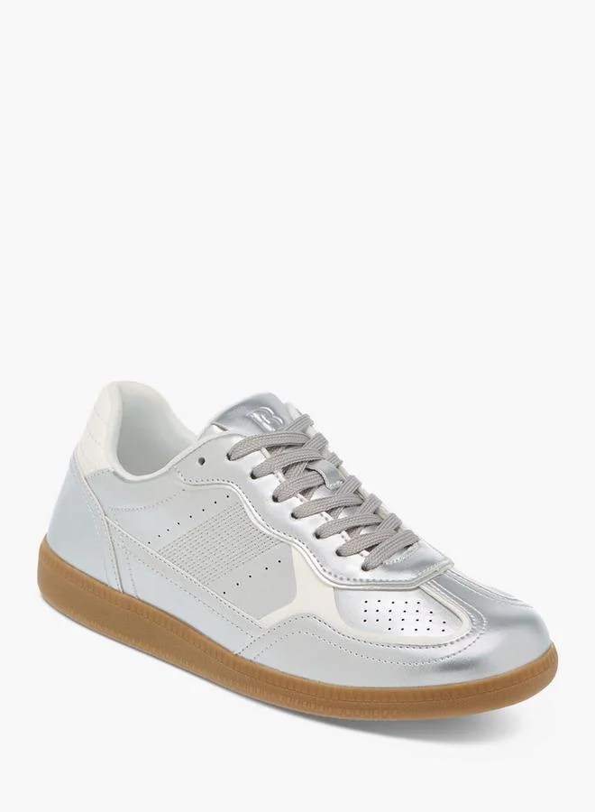 Flora Bella By Shoexpress Womens Textured Lace-Up Ankle Sneakers