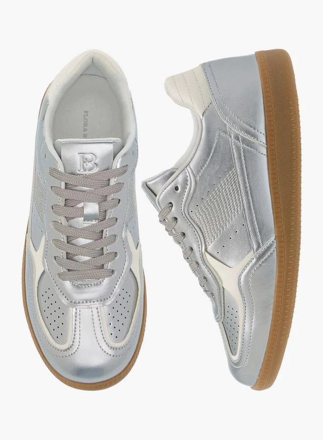 Flora Bella By Shoexpress Womens Textured Lace-Up Ankle Sneakers