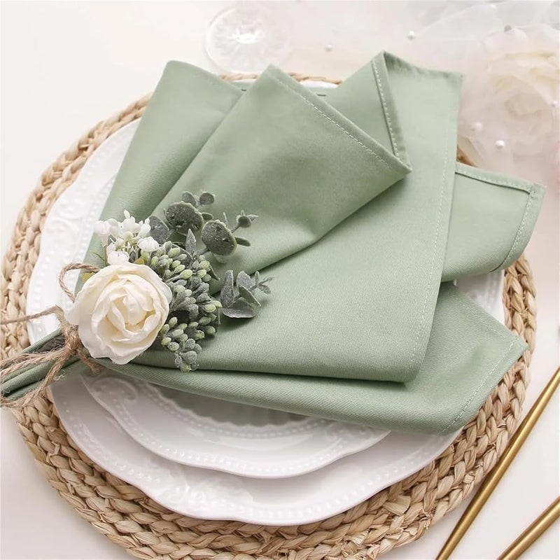 Beige Cloth Napkins 6pcs 43x43cm Square Dinner Table Napkins for Home Party Wedding - Image 3
