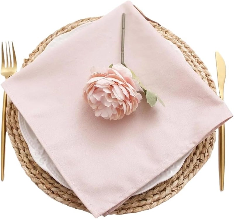 Beige Cloth Napkins 6pcs 43x43cm Square Dinner Table Napkins for Home Party Wedding - Image 4