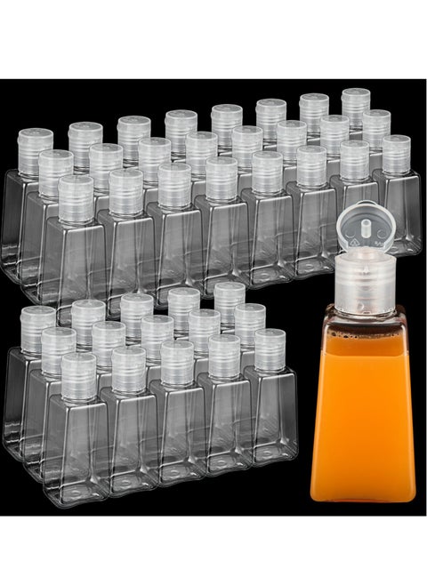 Travel Bottles Empty, 100 Pcs Travel Size Bottles 1oz Plastic Small Bottles, 30 ml Mini Bottles, Empty Clear Trapezoidal Portable Travel Bottle with Flip Cap for Liquid, Lotions, Toner, Body Soap