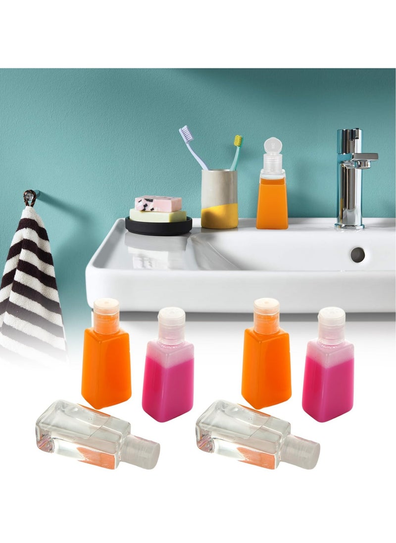 Excefore - Travel Bottles Empty, 100 Pcs Travel Size Bottles 1oz Plastic Small Bottles, 30 ml Mini Bottles, Empty Clear Trapezoidal Portable Travel Bottle with Flip Cap for Liquid, Lotions, Toner, Body Soap - Image 1