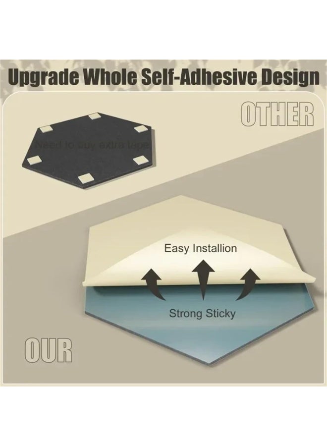 Relex 12Pack Felt Soundproof Wall Panel, Self-Adhesive Sound Absorbing High Density Thick Acoustic Foam Panel Home Studio Hexagon Noise Reduction Wall Panel Grey - Image 4