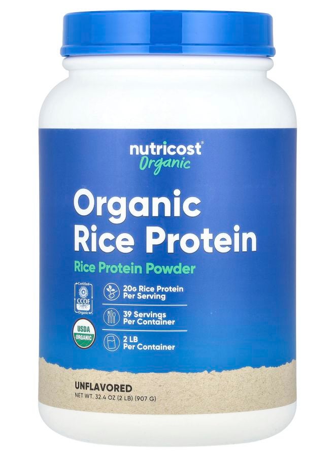 Nutricost مسحوق بروتين الأرز العضوي غير المنكه 2 رطل (907 جرام)