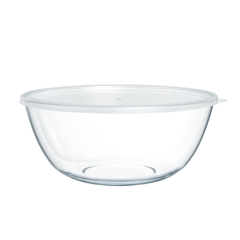 Quald 4.7 Qt Extra Large Glass Mixing Bowls Clear Glass Salad Cooking Bowls for Kitchen Salad Bread Storage - Image 1