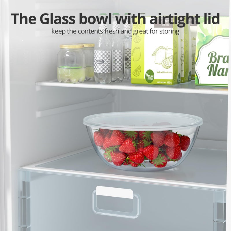 Quald 4.7 Qt Extra Large Glass Mixing Bowls Clear Glass Salad Cooking Bowls for Kitchen Salad Bread Storage - Image 5