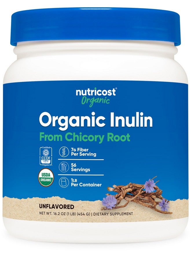 مسحوق إنولين عضوي من Nutricost، 1 رطل (454 جرامًا) 7 جرامات من الألياف لكل وجبة - من جذر الهندباء - معتمد عضويًا من وزارة الزراعة الأمريكية - Image 1