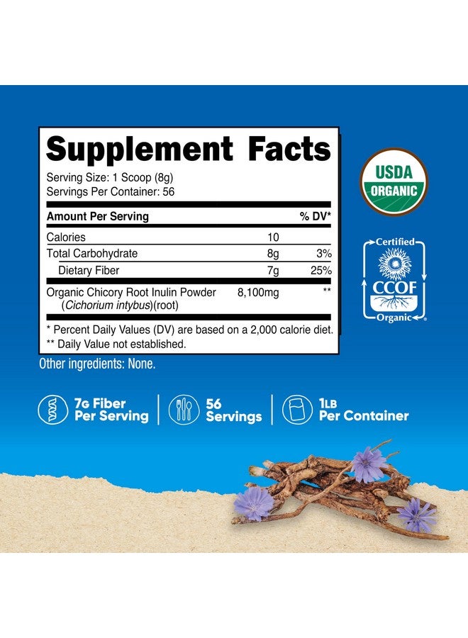 مسحوق إنولين عضوي من Nutricost، 1 رطل (454 جرامًا) 7 جرامات من الألياف لكل وجبة - من جذر الهندباء - معتمد عضويًا من وزارة الزراعة الأمريكية - Image 2