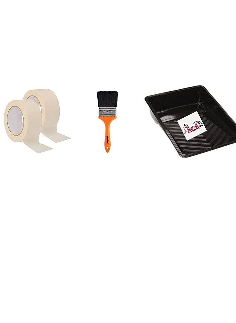 ABBASALI ABBASALI PAINT ROLLER 9" WITH 2MTR EXTENSTION POLE,1PC POLYTHENESHEET,1PC PAINT TRAY,2PCS MASKING TAPE,1PC 3" PAINT BRUSH FOR PAINTING PURPOSE AND MAINTAINANCE PURPOSE  - Image 2