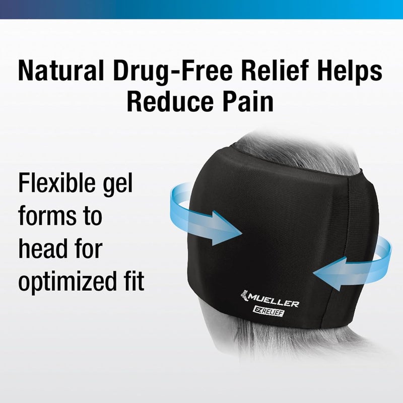 MUELLER Sports Medicine EZ Relief Migraine Cap Ice Pack for Injuries and Pain Relief Hot  Cold Therapy Black - Image 5