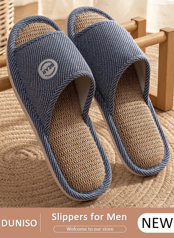 DUNISO Slippers for Men Memory Foam House Bedroom Slippers with Thick Sole Non-Slip Soft Slippers Open Toe Men's Bath Slipper House Sandals for Indoor & Outdoor - Image 1