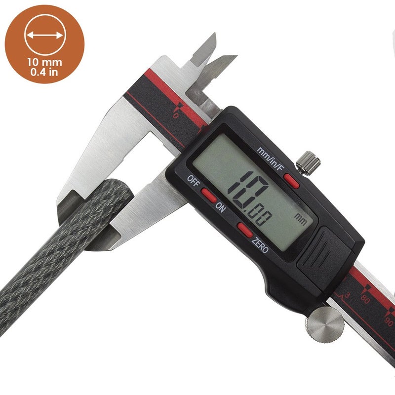 BV 4FT Heavy-Duty Security Cable Lock with Loops â€“ Extra Thick 10mm (3/8") Braided Steel, Cut-Resistant & Weatherproof Wire Cable for Padlock, Gate, Bike, Motorcycle & Outdoor Equipment - Image 4