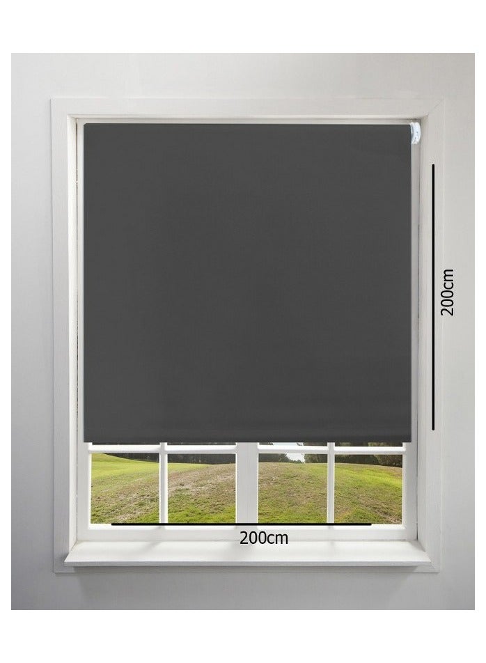Home Gallery blackout roller blinds 200*200 cm Dark Gray - Image 1