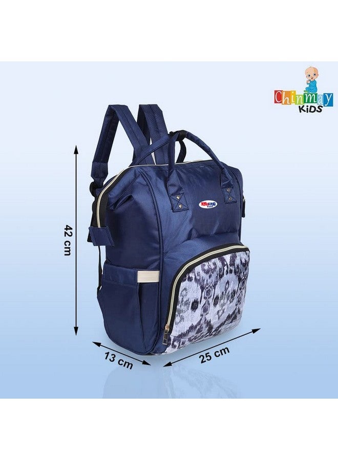 Chinmay Kids Diaper Bag Printed Waterproof Multifunctional Travel Backpack For New Born Backpack Diaper Bag Blue Animal Print  - Image 2