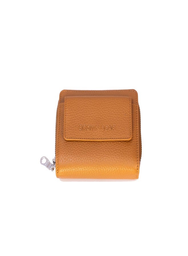 BROWN BEAR Leather Zip Around Card Wallets with RFID Blocking for Women, Suitable for Formal/Casual/Party (TAN) - Image 1