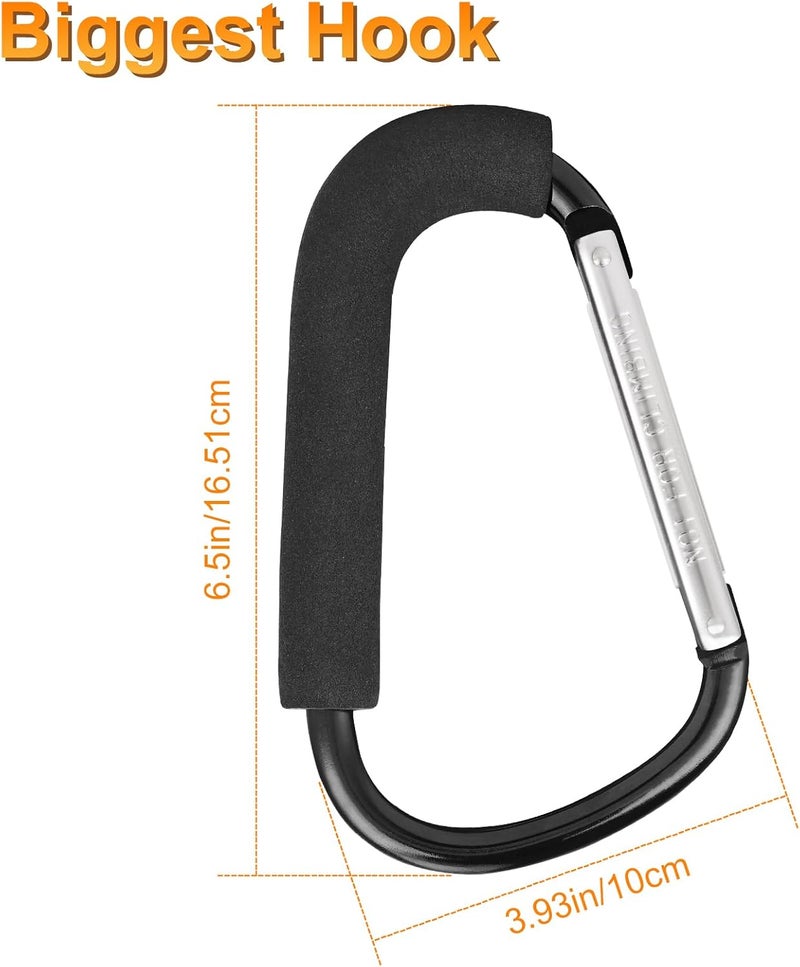 NEOACT 2 Pack Stroller Hooks, 6.3" Large Stroller Clips - Image 4